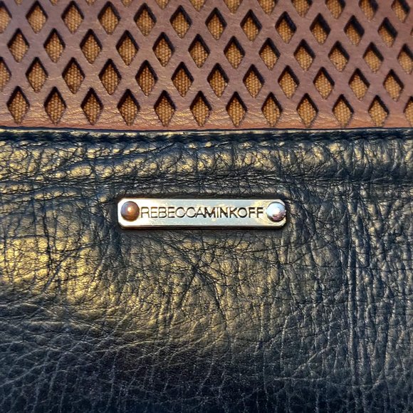 Rebecca Minkhoff Brown Black Leather Square Removeable Crossbody Handbag Purse - Picture 9 of 12